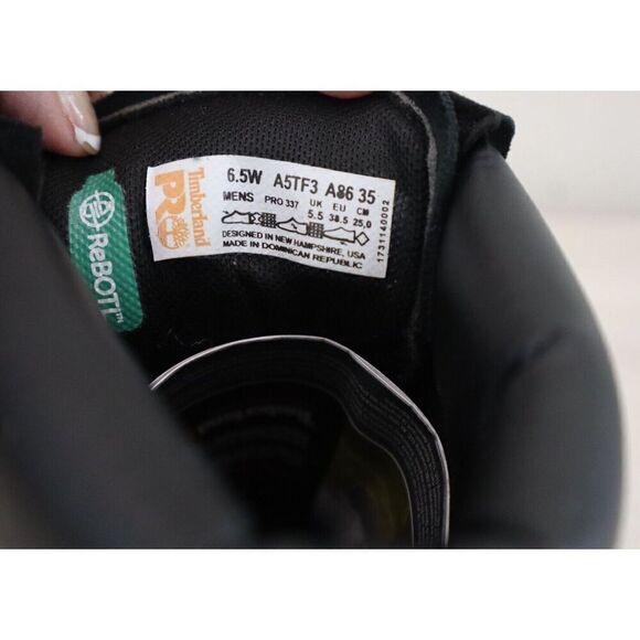 Timberland Pro Men's 6.5W Women's 8W Black Sawhorse Comp Toe 6" Work Boots - Picture 4 of 7